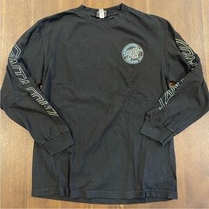 Santa Cruz Skateboards Black Long Sleeve Tee with Sleeve Graphics